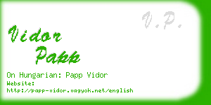 vidor papp business card